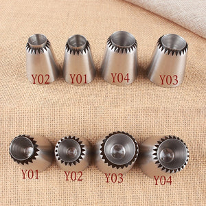 4pcs Sulta Ne Ring Cookies Mold Sultan Tube Icing Piping Nozzles For Decrating Cakes Big Size Russian Pastry Tips Dessert Decor