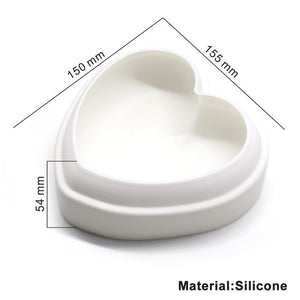 SILICONLOVE 3D Diamond Love Heart Shape Silicone Molds for Baking Sponge Chiffon Mousse Dessert Cake Molds Food Grade